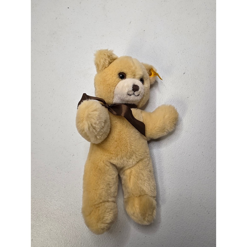 Steiff Teddy Bear 023071 Honey Gold Plush Stuffed Animal Button in Ear 11 inch